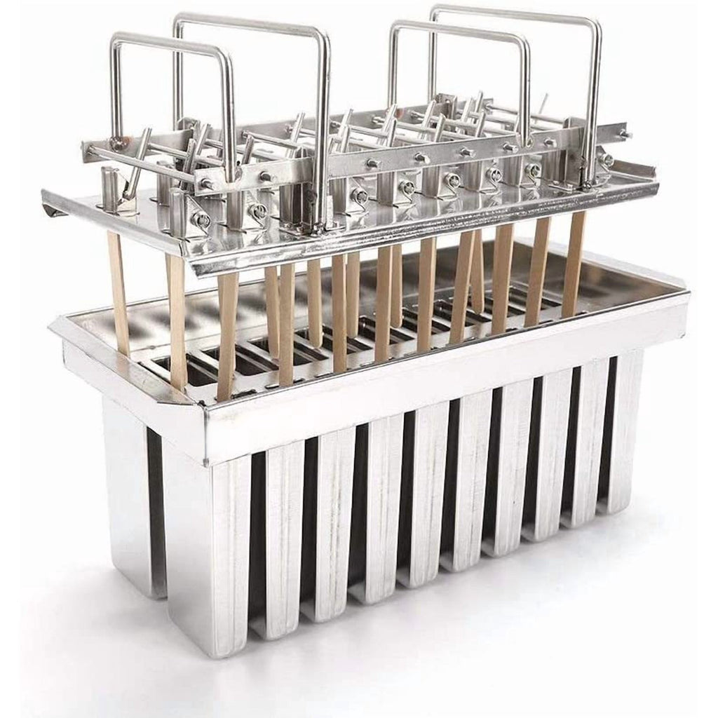 Inland Loom Stainless Steel Popsicle Molds with Sticks, Reusable, Bamboo, 50 Count, 20 Square