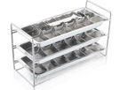 Inland Loom Old Fashioned Ice Cube Trays with Easy Release Handle, 3 Pack with Rack, Stainless Steel