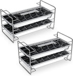 Stainless Steel Ice Cube Trays, Size Cubes with Easy Release Handle, 4 Pack, 72 Ice Cubes - UPC 860013630522 Standard
