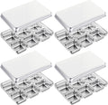 Stainless Steel Ice Cube Trays, with Lids, 4 Pack, 24 Large Ice Cubes