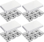 Stainless Steel Ice Cube Trays, with Lids, 4 Pack, 24 Large Ice Cubes