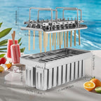Inland Loom Stainless Steel Popsicle Molds with Sticks, Reusable, Bamboo, 50 Count, 20 Square
