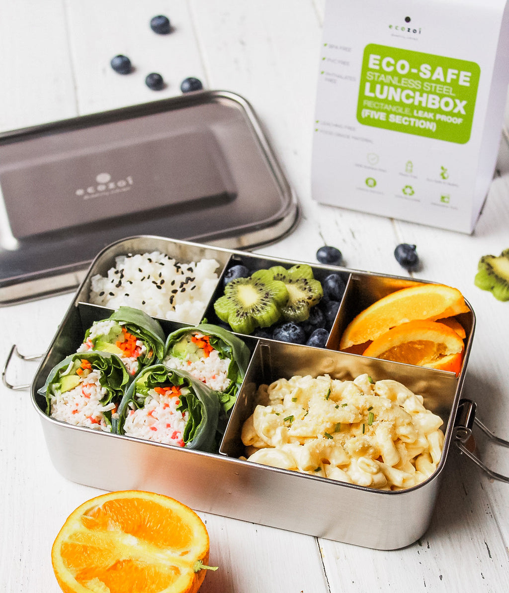Stainless Steel Leak-Proof Bento Lunch Box, 5 Compartment, 50 oz
