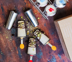 Inland Loom Stainless Steel Ice Pop Molds and Rack, Ice Cream Molds and Rounds with Reusable Stainless Steel Sticks
