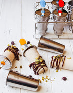 Inland Loom Stainless Steel Ice Pop Molds and Rack, Ice Cream Molds and Rounds with Reusable Stainless Steel Sticks