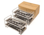 Stainless Steel Ice Cube Trays, Size Cubes with Easy Release Handle, 4 Pack, 72 Ice Cubes - UPC 860013630522 Standard