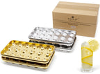 Inland Loom Stainless Steel 72 Small Round Ice Cube Trays, Stackable, 4 Pack, 8 in x 4 in x 1 in