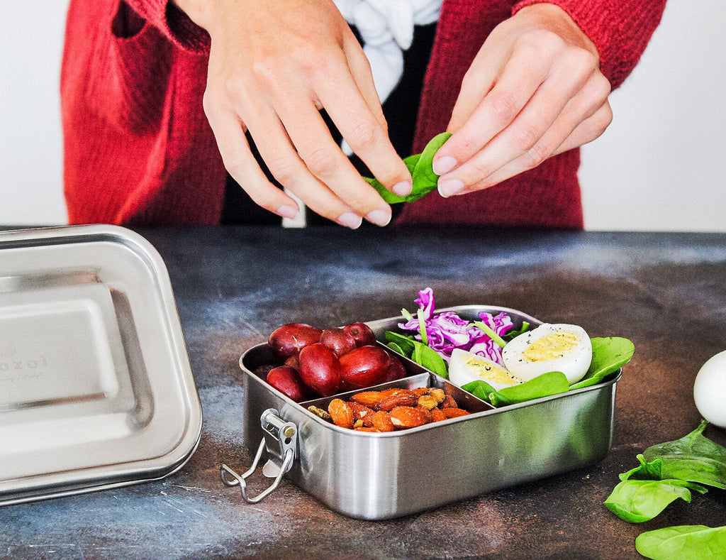 Stainless Steel Leak-Proof Bento Lunch Box, 3 Compartment, 24 Oz
