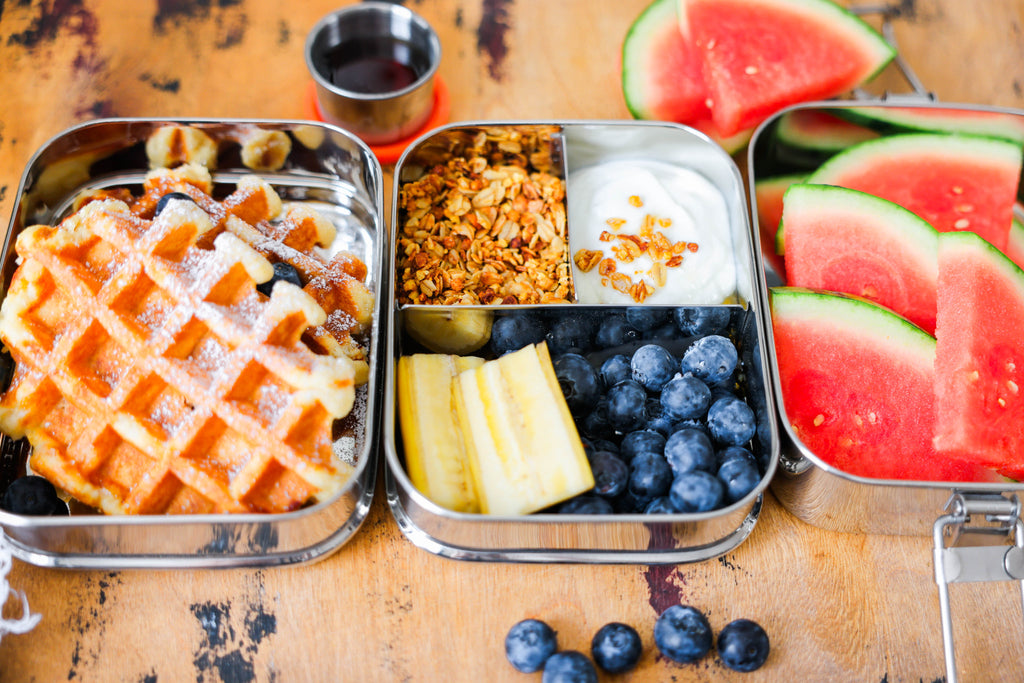 Inland Loom Stainless Steel Bento Lunch Box for Kids and Adults, 3 Compartment, 3 Tier Leak Proof, 75 oz