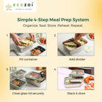 Inland Loom Stainless Steel Bento Box for Kids and Adults, 3 Piece Set, Stackable and Leak Proof, Microwave Safe