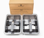 Inland Loom Stainless Steel Ice Trays for Freezer, 12 Large Cubes with Easy Release, 2 Pack