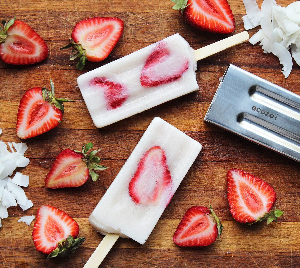 Inland Loom Stainless Steel Ice Pop Molds, Square Shape with Reusable Bamboo Sticks