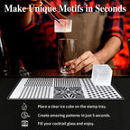 Inland Loom Stainless Steel Ice Cube Stamp Tray, with Silicone Ice Cube Tray and Tongs