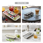 Inland Loom Old Fashioned Ice Cube Trays with Easy Release Handle, 2 Pack with Rack, Stainless Steel