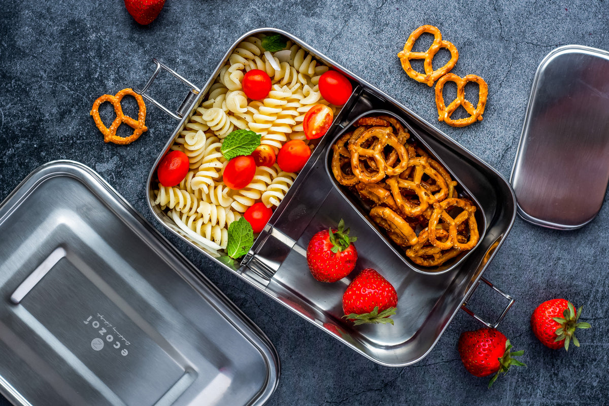 Stainless Steel Leak-Proof Lunch Box, 2 Compartment, 50 oz