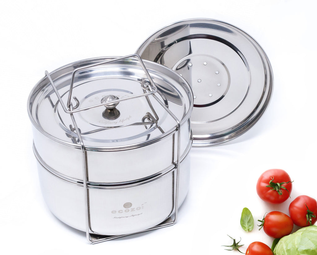 Instant Pot Insert Pans, 2 Tier for 6 Qt / 8 Qt Pressure Cookers with 5 Mini Cups for Baking
