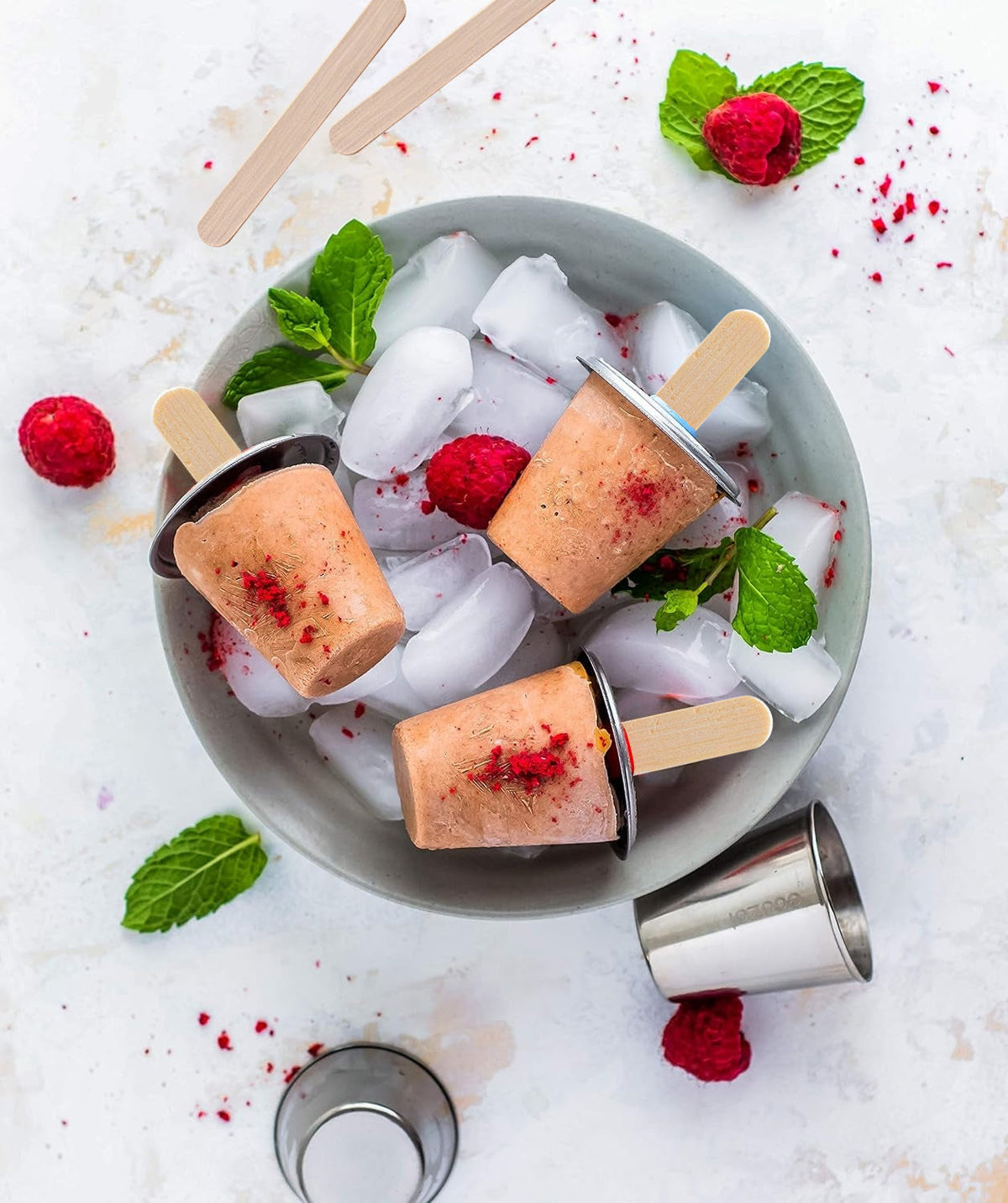 Inland Loom Stainless Steel Ice Pop Molds, 6 Mini Rounds withReusable Bamboo Sticks