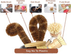 Inland Loom Kitchen Brush Set, Vegetable Dish Scrub Brush, Plant-Based, Multi-Purpose 6 Piece