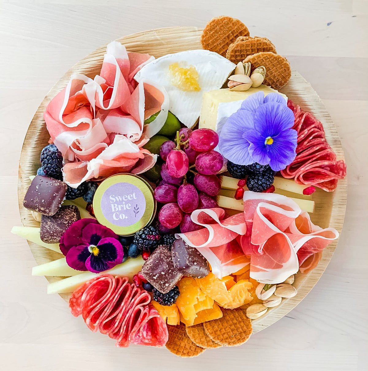Disposable Dinner Plates, 12" Round Palm Leaf Plates for Charcuterie, 25 Pack