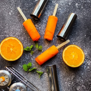 Inland Loom Stainless Steel Popsicle Molds with Sticks, Round & Reusable, Bamboo, Ice Cream Bars