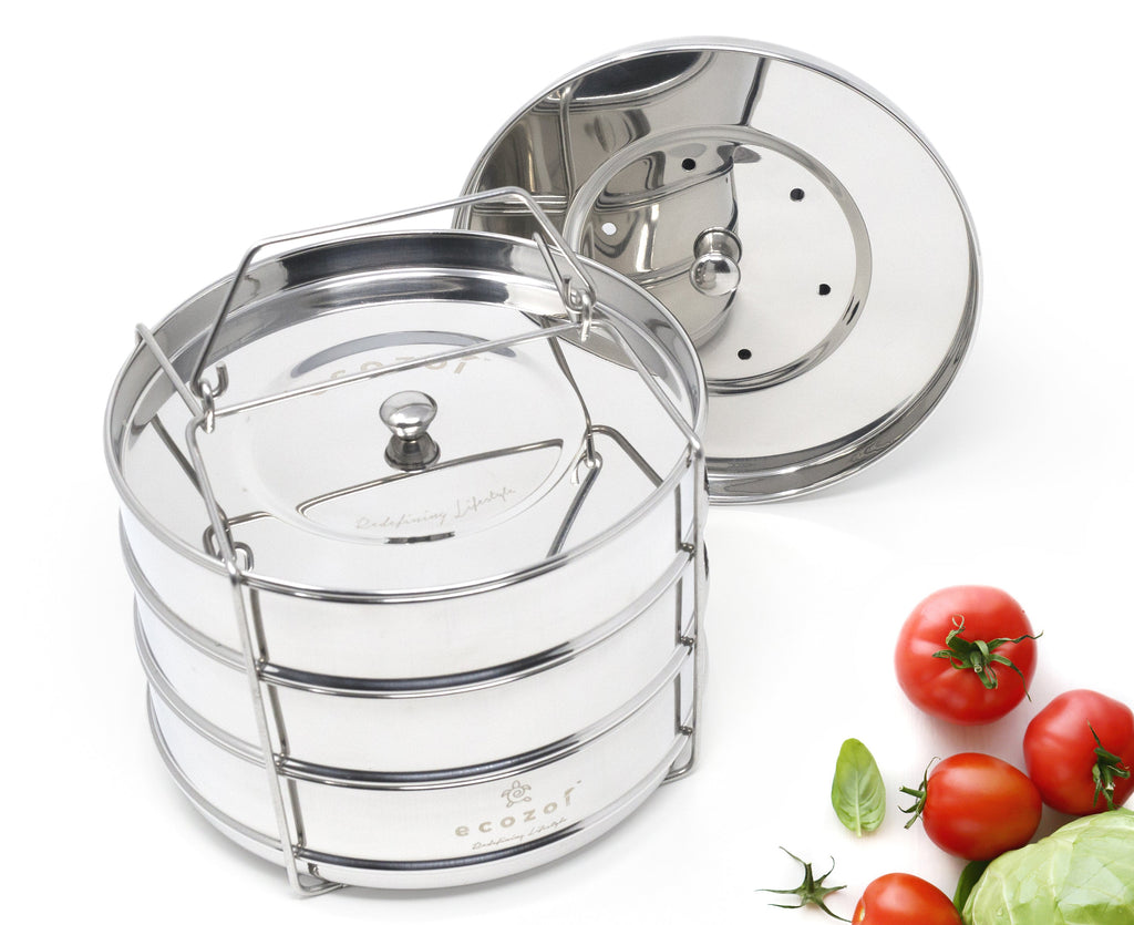 Stainless Steel Insert Instant Pot Pans Accessories, 3 Tier for 6 Qt / 8 Qt Pressure Cookers