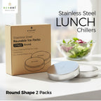 Stainless Steel Ice Packs For Lunch Bags and Coolers, 2 Pack Round Shape