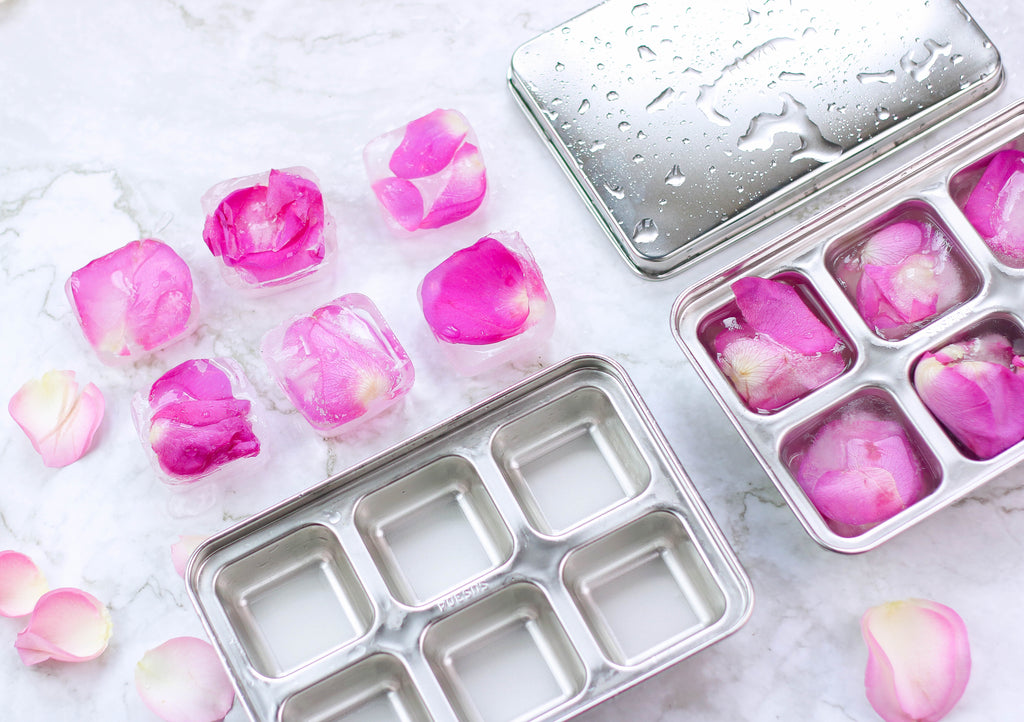Stainless Steel Ice Cube Trays, with Lids, 4 Pack, 24 Large Ice Cubes