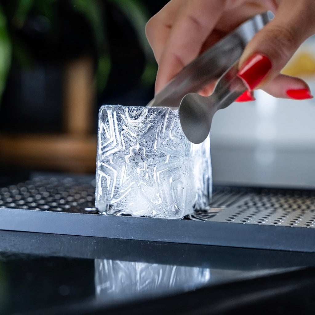 Inland Loom Stainless Steel Ice Cube Stamp Tray, with Silicone Ice Cube Tray and Tongs